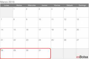 Calendario Marzo 2016