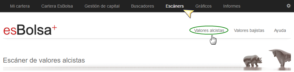 escaner valores alcistas