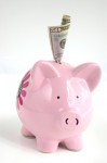 Piggy bank with money