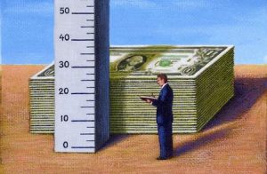 Man Measuring Money